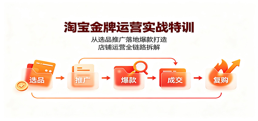 淘宝金牌运营实战特训:从选品推广落地爆款打造,店铺运营全链路拆解 淘宝金牌运营实战特训:从选品推广落地爆款打造,店铺运营全链路拆解