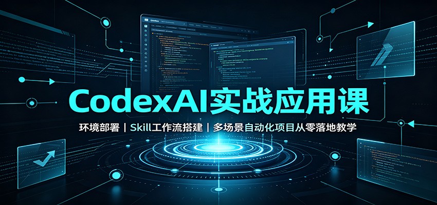 CodexAI实战应用课：环境部署Skill工作流搭建，多场景自动化项目从零落地教学 
