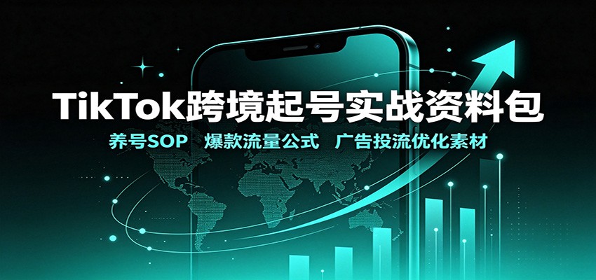 TikTok跨境起号实战资料包：养号SOP，爆款流量公式，广告投流优化素材 