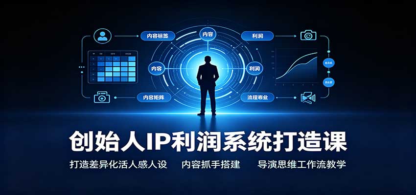 创始人IP利润系统打造课：打造差异化活人感人设，内容抓手搭建，导演思维工作流教学 