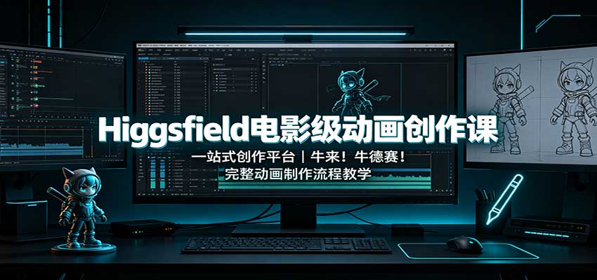 Higgsfield电影级动画创作课：一站式创作平台，牛来！牛德赛！完整动画制作流程教学 