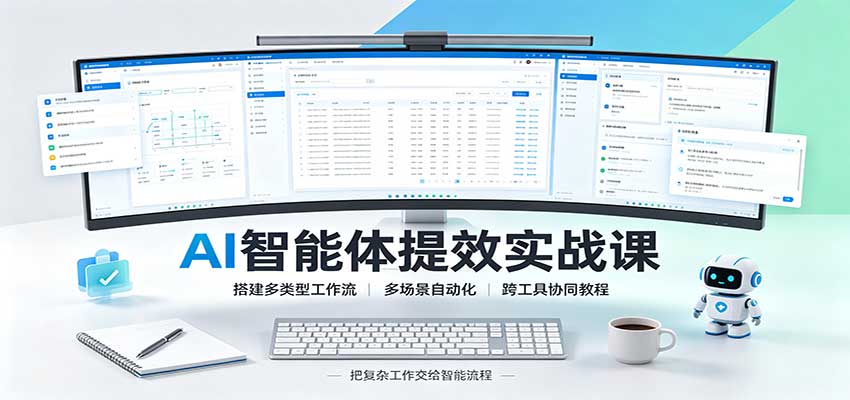AI智能体提效实战课：搭建多类型工作流，多场景自动化，跨工具协同教程 