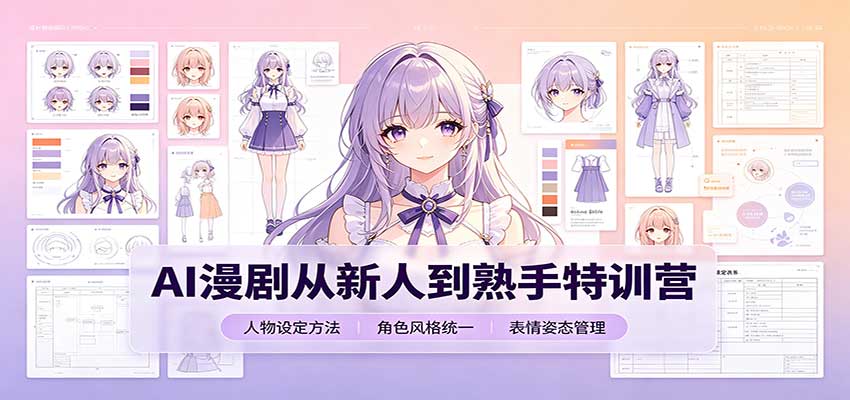 AI漫剧从新人到熟手特训营：剧本分镜创作，提示词模板，人物设定与工具资源 