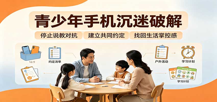 青少年手机沉迷破解：跳出管控说教思维，六步法引导孩子夺回注意力掌控权 
