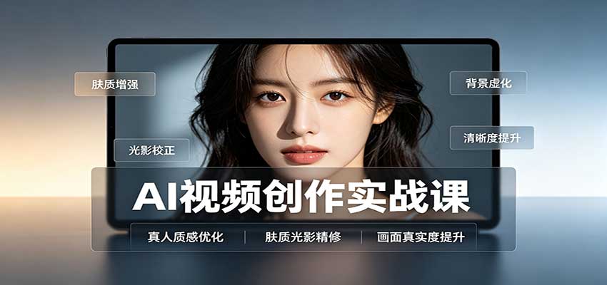 AI视频创作实战课：人物面部情绪调试，真人质感优化，提示词模板与变现方向 