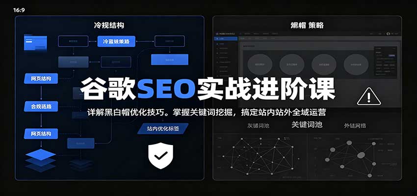 2026谷歌SEO实战进阶课：详解黑白帽优化技巧，掌握关键词挖掘，搞定站内站外全域运营 
