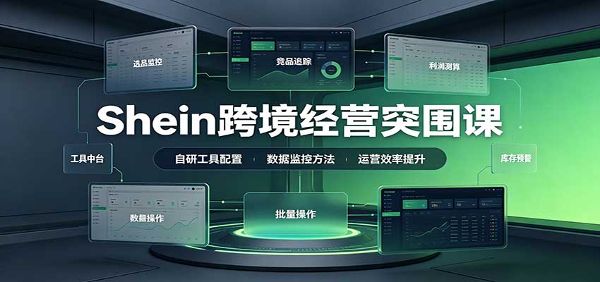 Shein跨境经营突围课：选品测品运营优化，自研工具赋能，破解单量与利润增长困境 