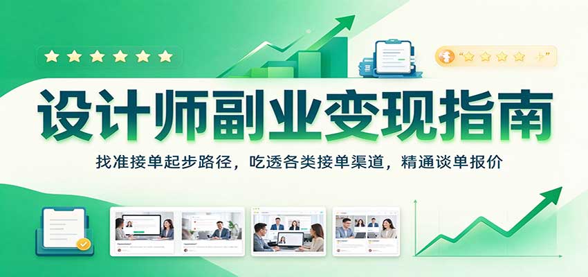 设计师副业变现指南：找准接单起步路径，吃透各类接单渠道，精通谈单报价 
